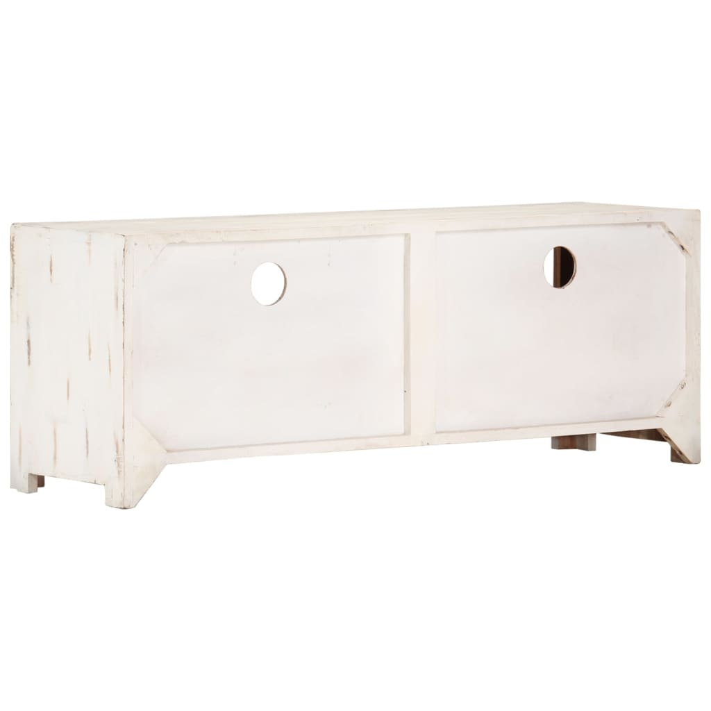 vidaXL TV Cabinet Solid Wood Acacia 110x30x40 cm White