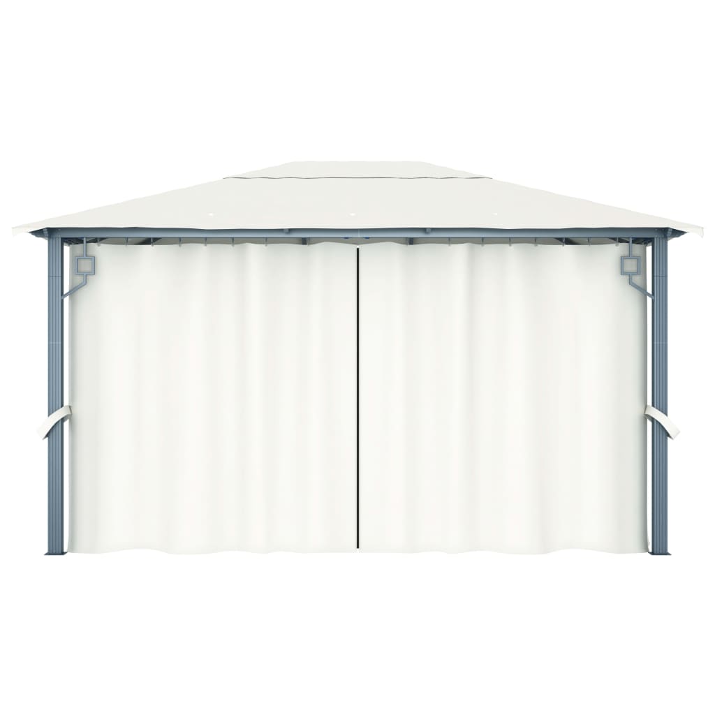 vidaXL Gazebo with Curtain 400 x 300 cm Cream Aluminium