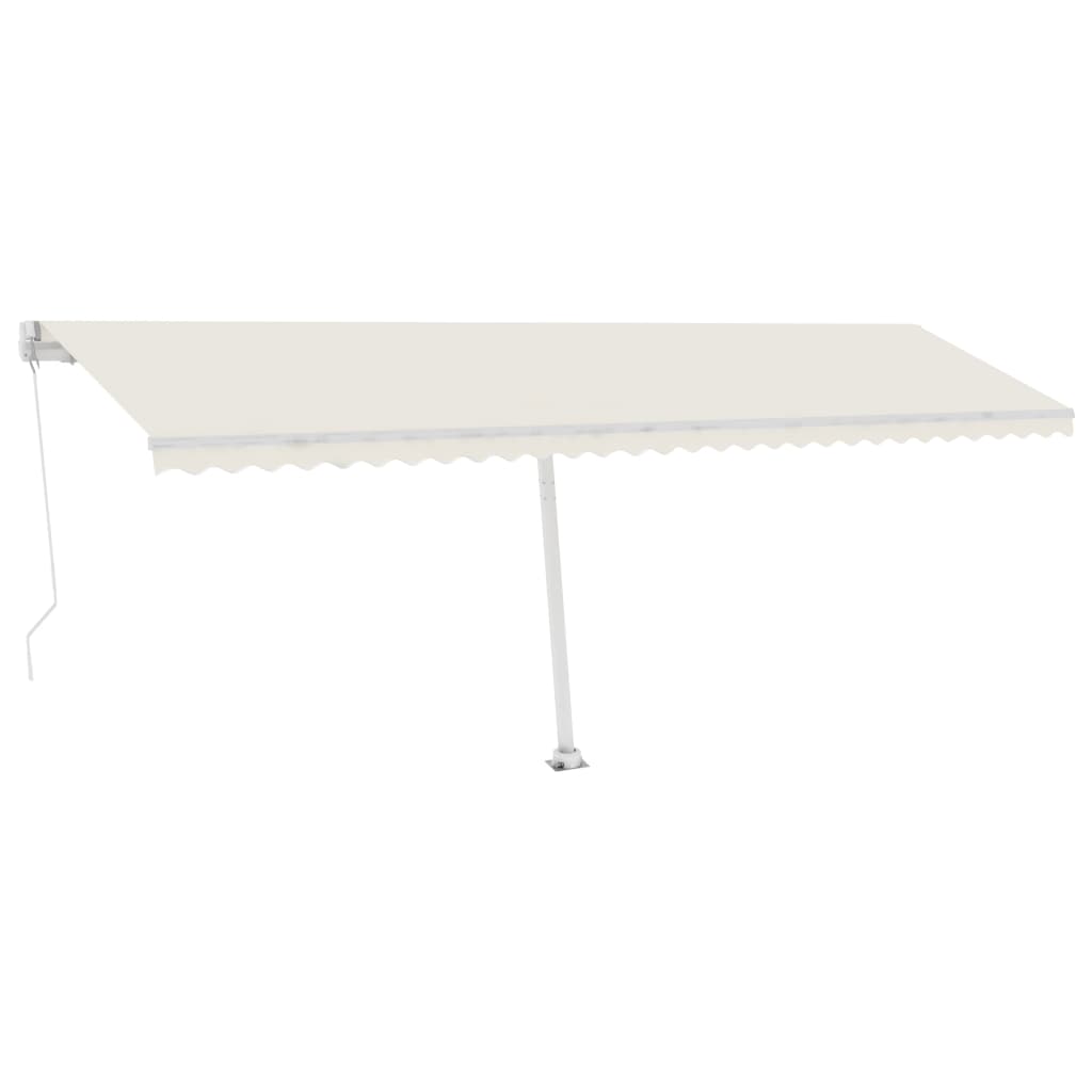 vidaXL Manual Retractable Awning with LED 600x300 cm Cream