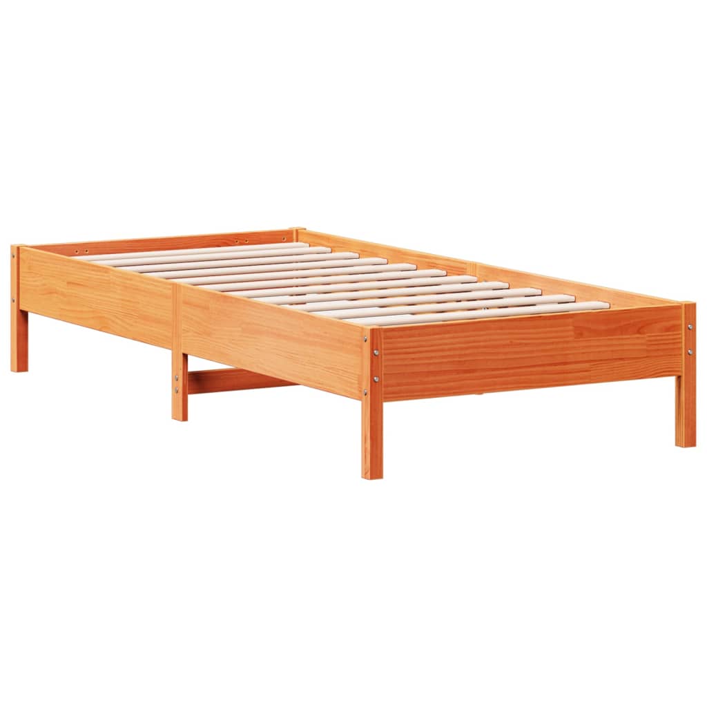 vidaXL Bed Frame without Mattress Wax Brown 90x200 cm Solid Wood Pine