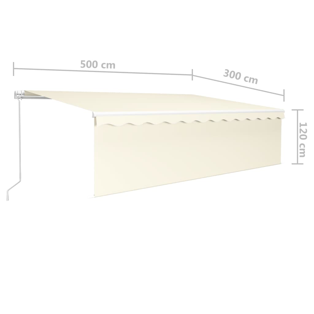 vidaXL Manual Retractable Awning with Blind 5x3m Cream