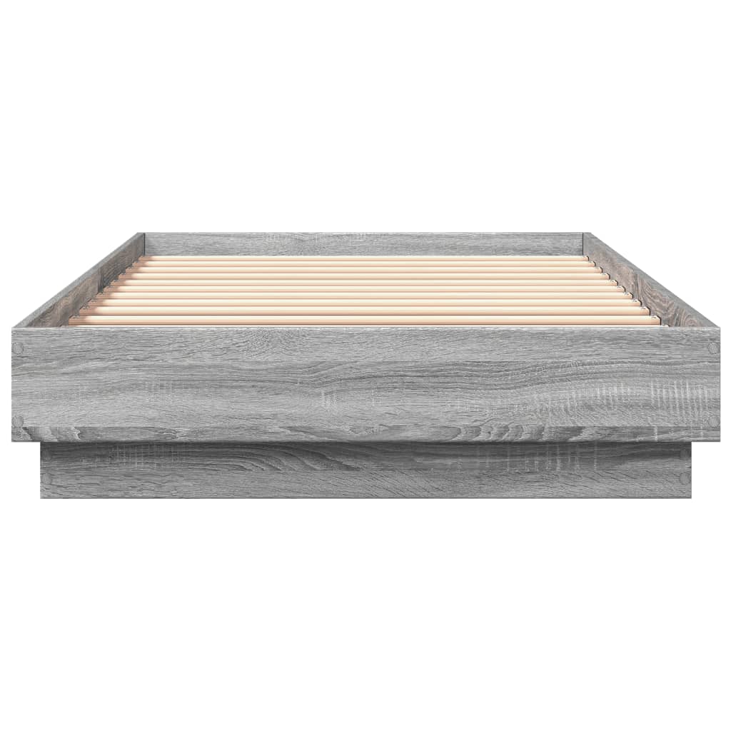 vidaXL Bed Frame without Mattress Grey Sonoma 100x200 cm Engineered Wood