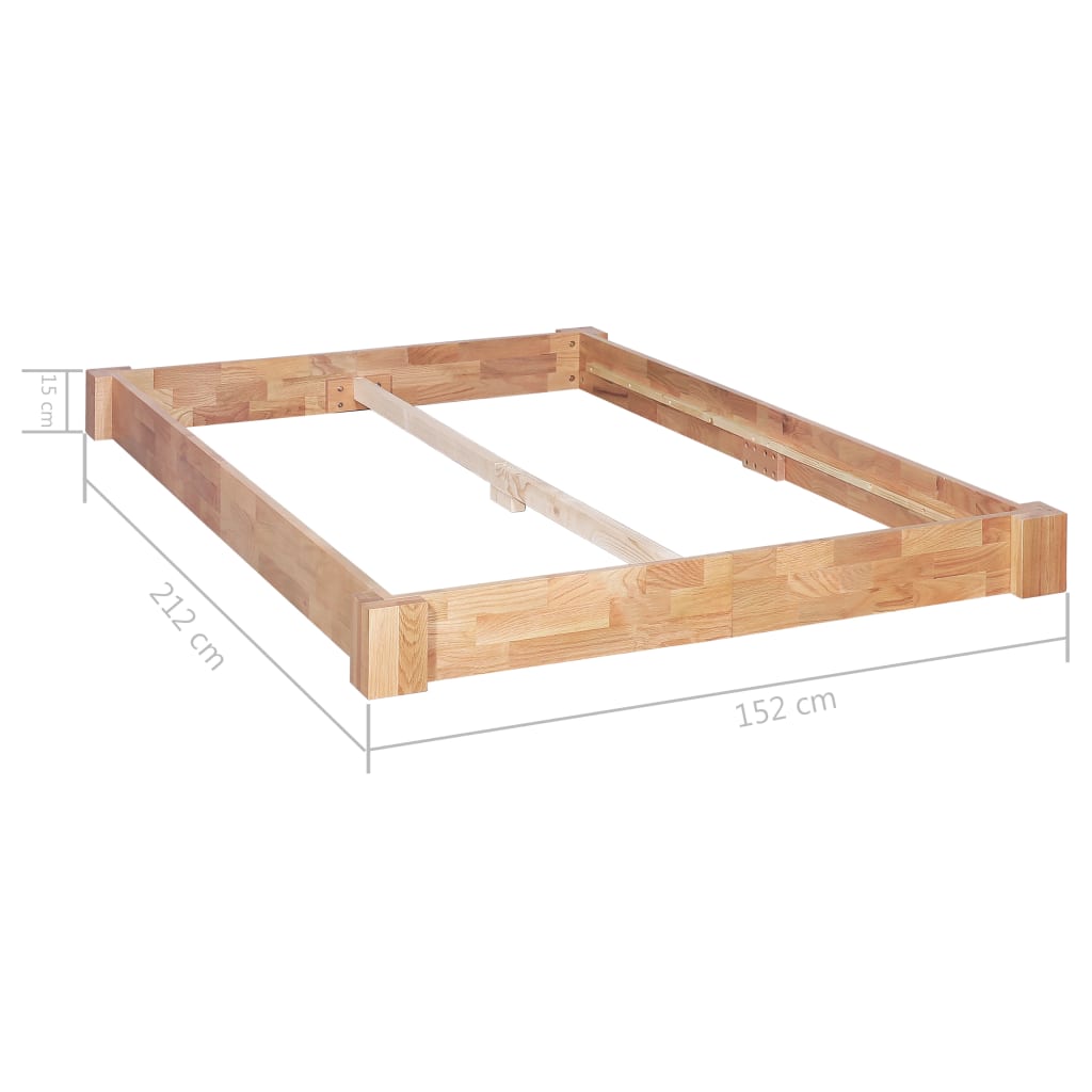 vidaXL Bed Frame without Mattress Solid Oak Wood 140x200 cm