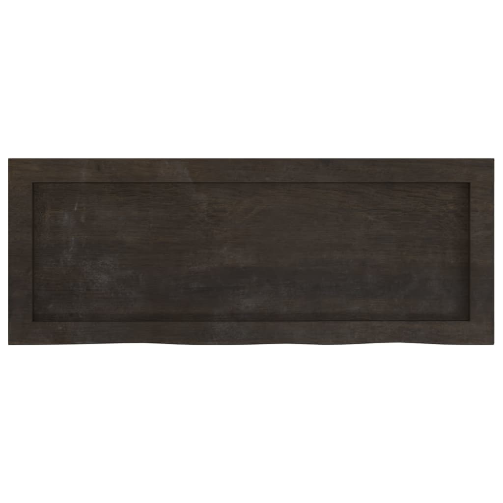 vidaXL Wall Shelf Dark Brown 80x30x(2-6) cm Treated Solid Wood Oak