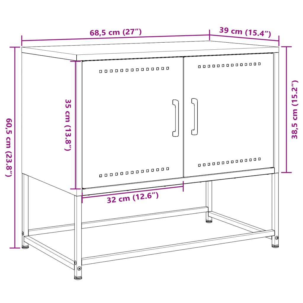 vidaXL TV Cabinet Mustard Yellow 68.5x39x60.5 cm Steel