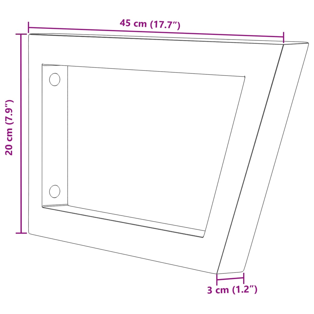 vidaXL Shelf Brackets for Washbasin 2 pcs White Trapezium Steel