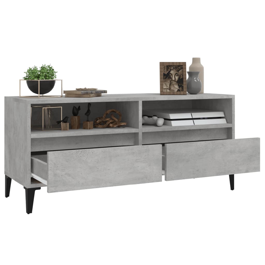 vidaXL TV Cabinet Concrete Grey 100x34.5x44.5 cm Engineered Wood