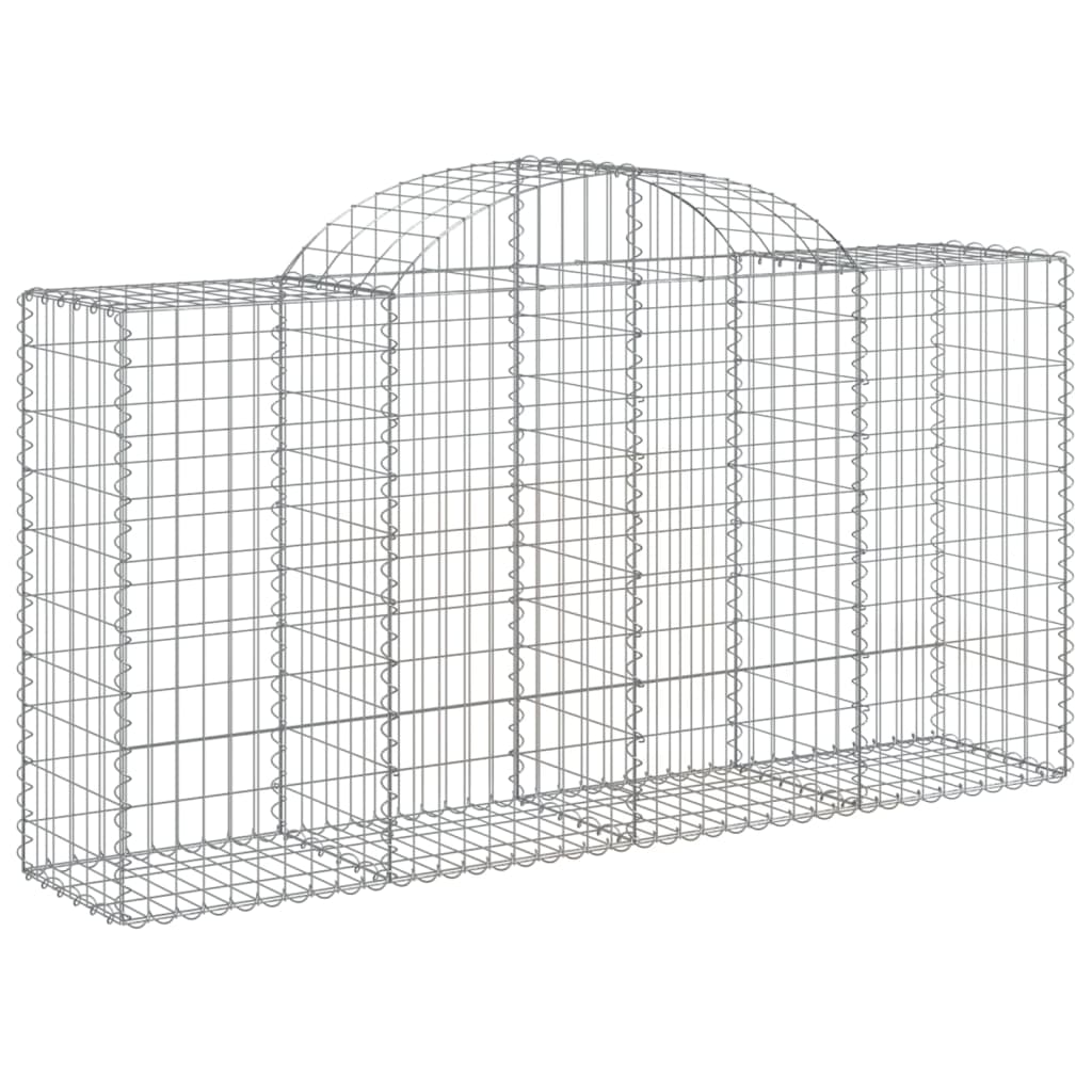 vidaXL Arched Gabion Baskets 7 pcs 200x50x100/120 cm Galvanised Iron