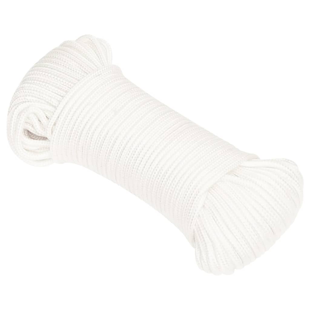 vidaXL Boat Rope Full White 5 mm 50 m Polypropylene