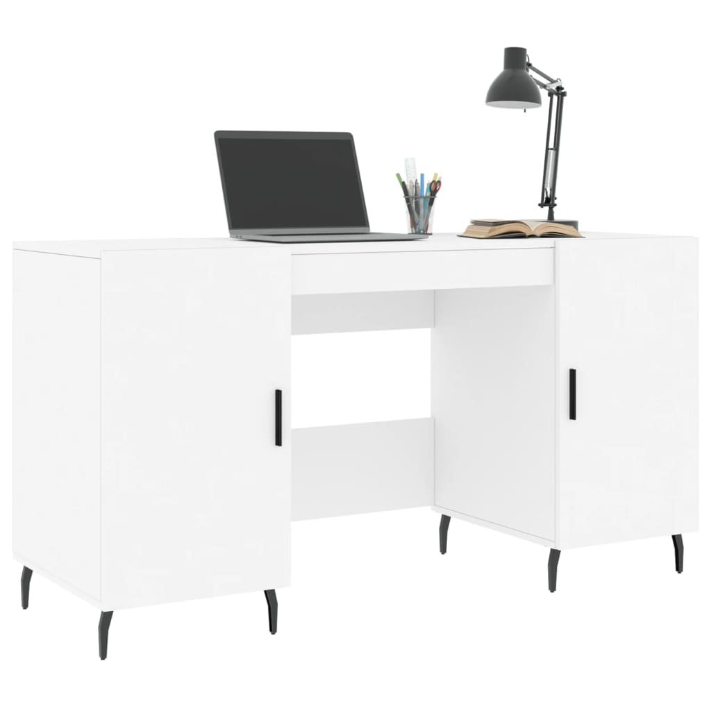 vidaXL Desk White 140x50x75 cm Engineered Wood