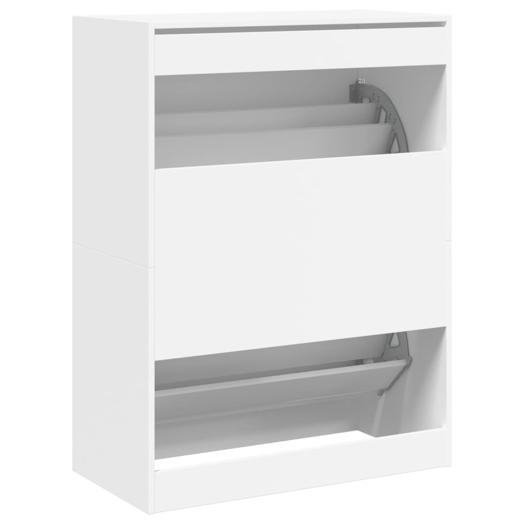 vidaXL Shoe Cabinet with 2 Flip-Drawers White 80x42x108 cm