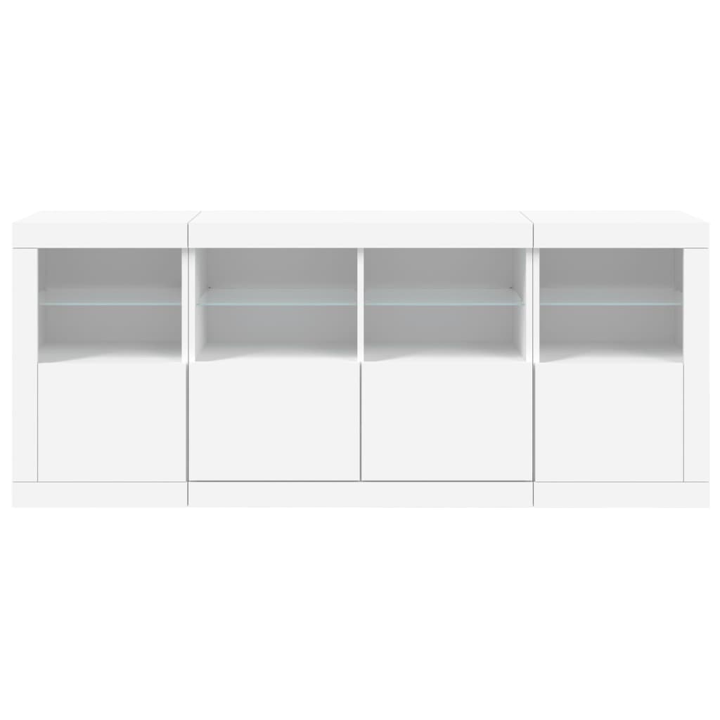 vidaXL Sideboard with LED Lights White 163x37x67 cm