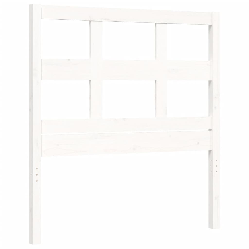 vidaXL Bed Frame without Mattress White Small Single Solid Wood Pine