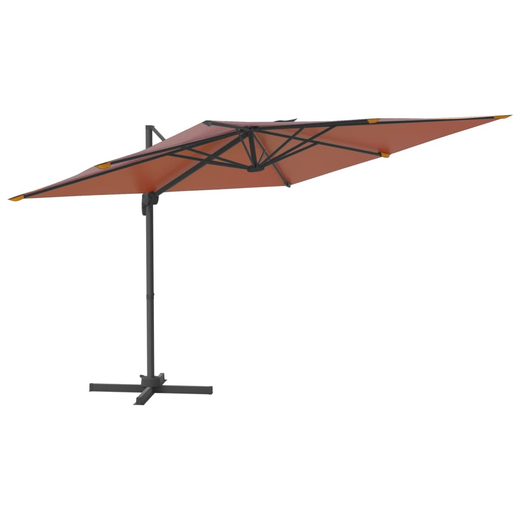 vidaXL LED Cantilever Garden Parasol Terracotta 400x300 cm