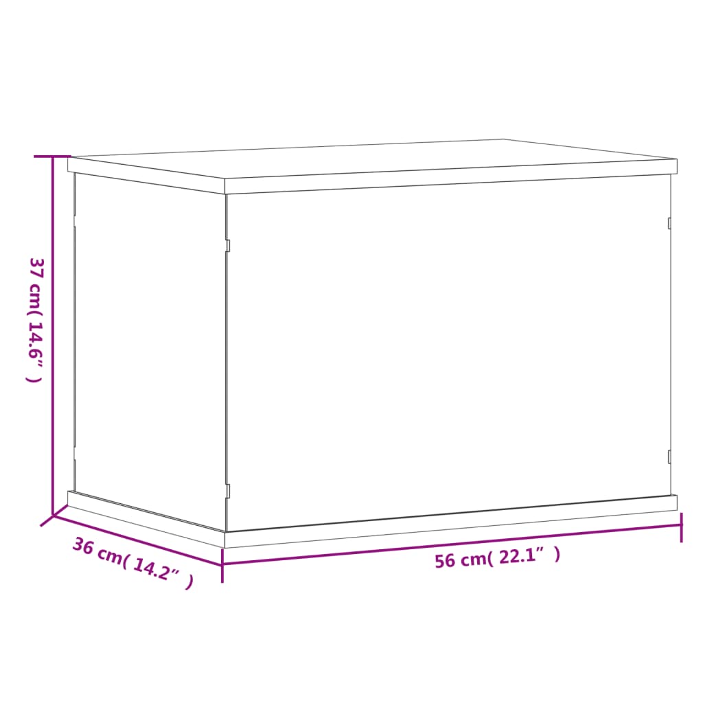 vidaXL Display Box Transparent 56x36x37 cm Acrylic