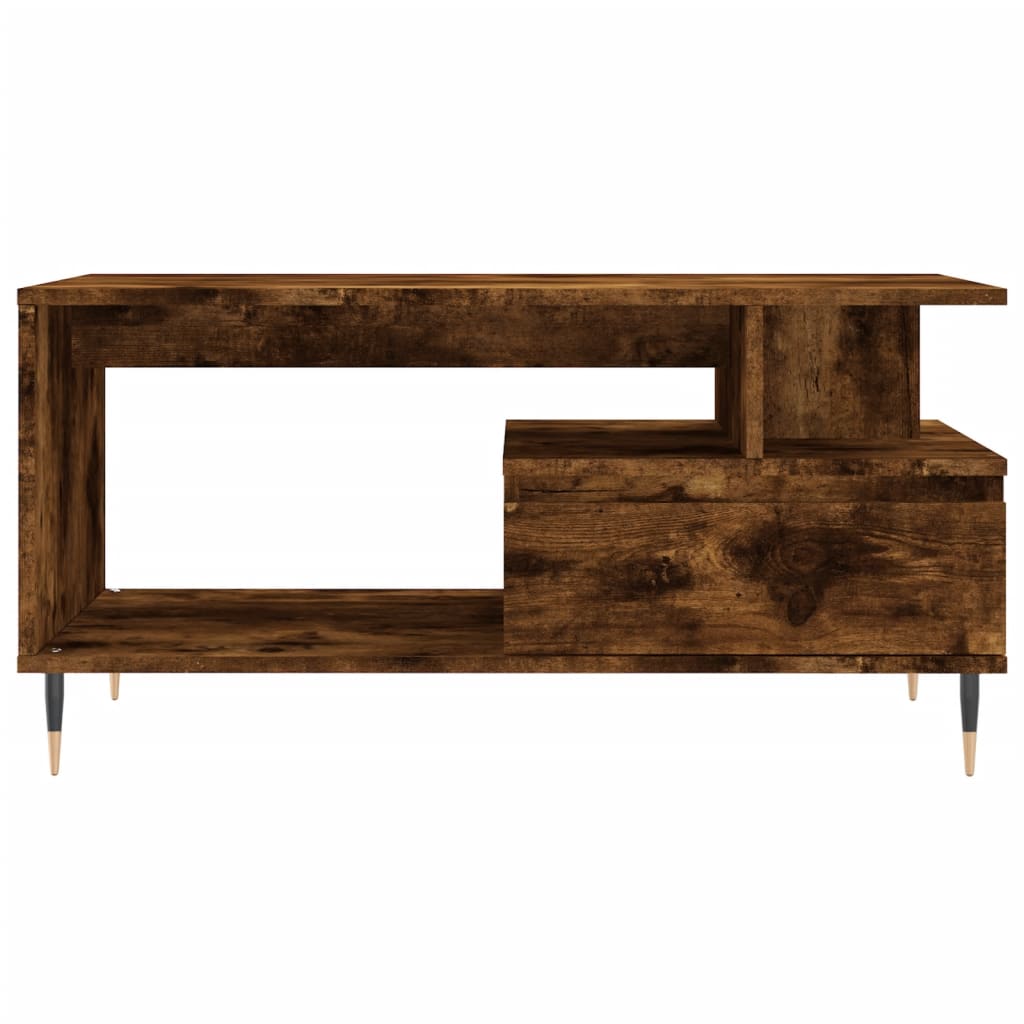 vidaXL Coffee Table Smoked Oak 90x49x45 cm Engineered Wood