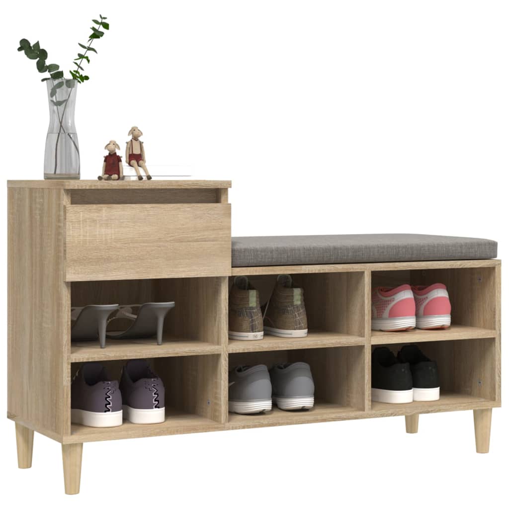 vidaXL Shoe Cabinet Sonoma Oak 102x36x60 cm Engineered Wood