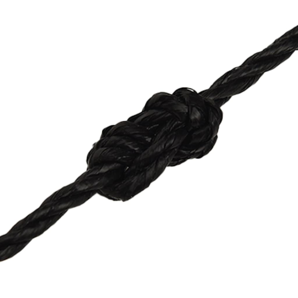 vidaXL Work Rope Black 8 mm 100 m Polypropylene
