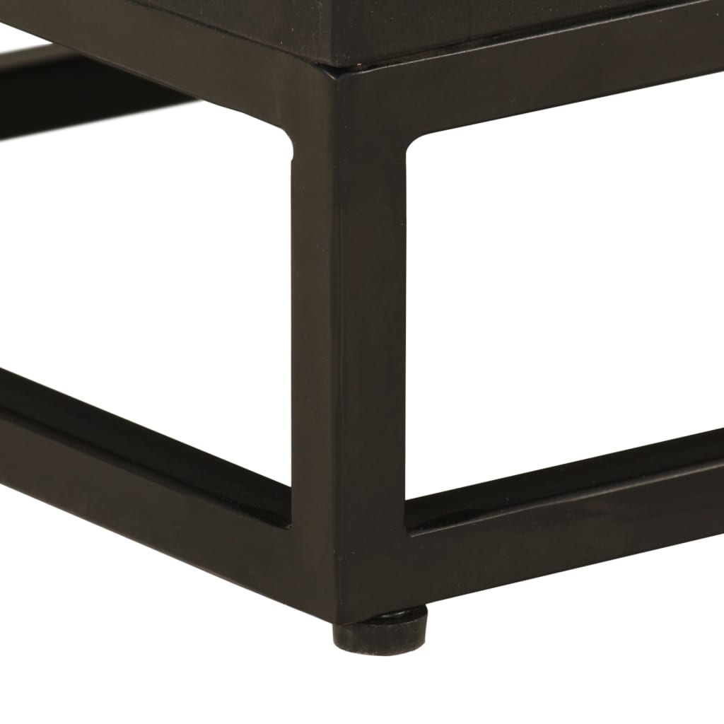 vidaXL Bedside Cabinet Black 40x30x50 cm Solid Wood Mango and Iron