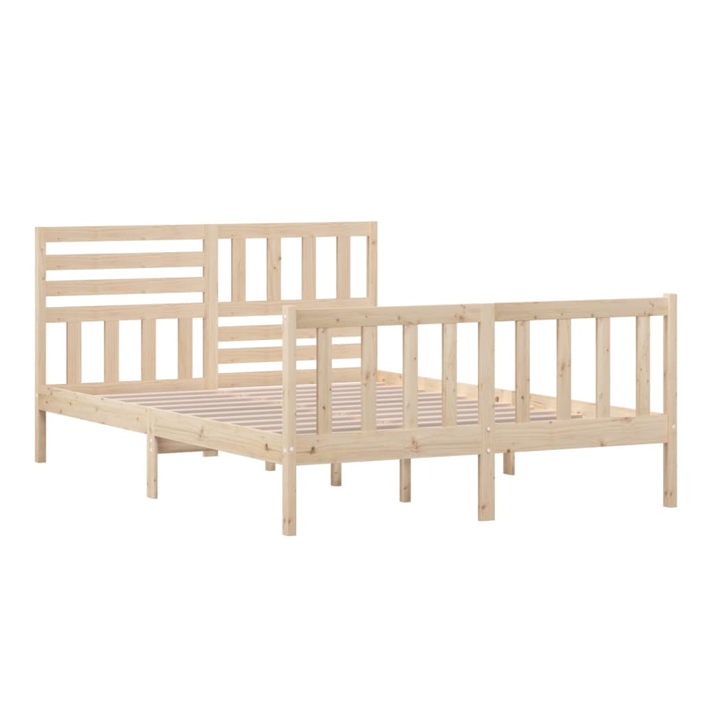 vidaXL Bed Frame without Mattress Solid Wood 140x200 cm (810082+814144)