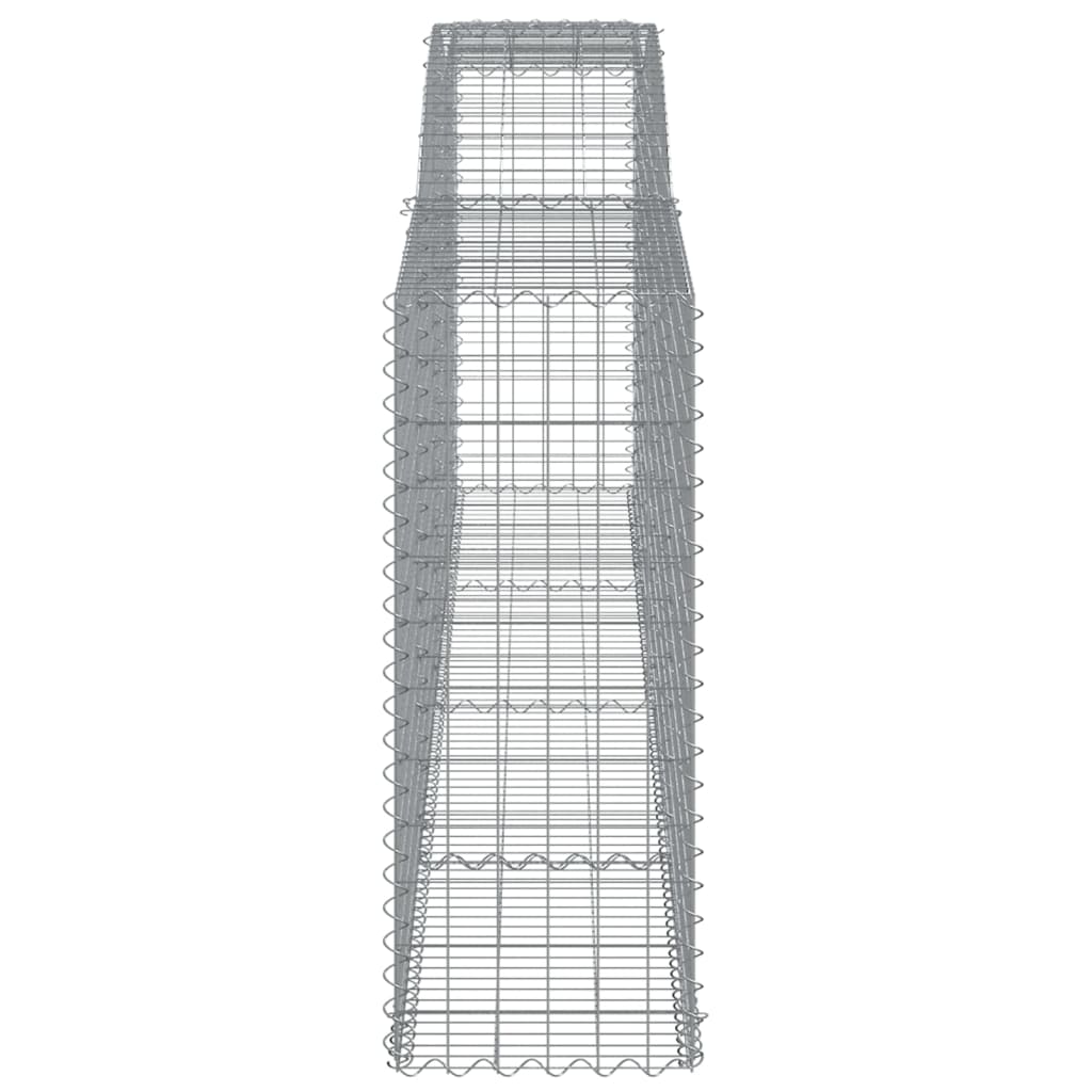 vidaXL Arched Gabion Baskets 2 pcs 400x50x120/140 cm Galvanised Iron