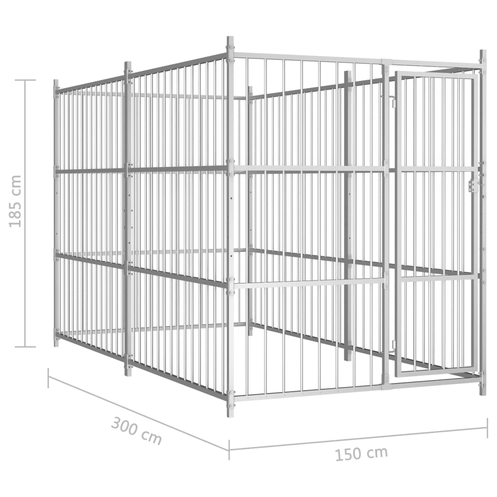 vidaXL Outdoor Dog Kennel 300x150x185 cm