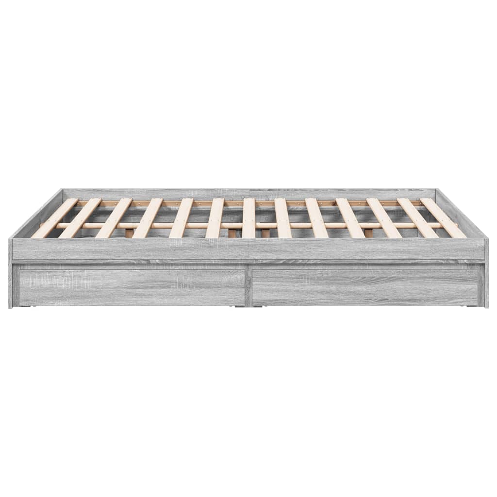 vidaXL Bed Frame with Drawers without Mattress Grey Sonoma 120x200 cm