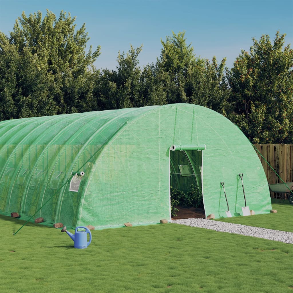 vidaXL Greenhouse with Steel Frame Green 48 m² 8x6x2.85 m