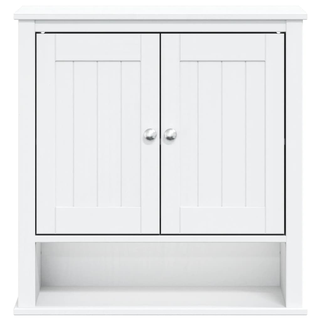 vidaXL Bathroom Wall Cabinet BERG White 69.5x27x71.5 cm Solid Wood