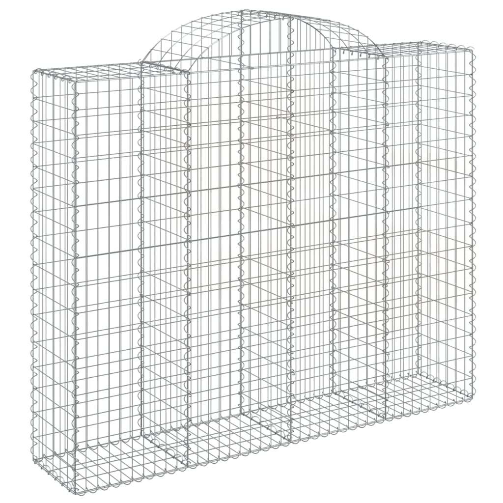 vidaXL Arched Gabion Baskets 2 pcs 200x50x160/180 cm Galvanised Iron