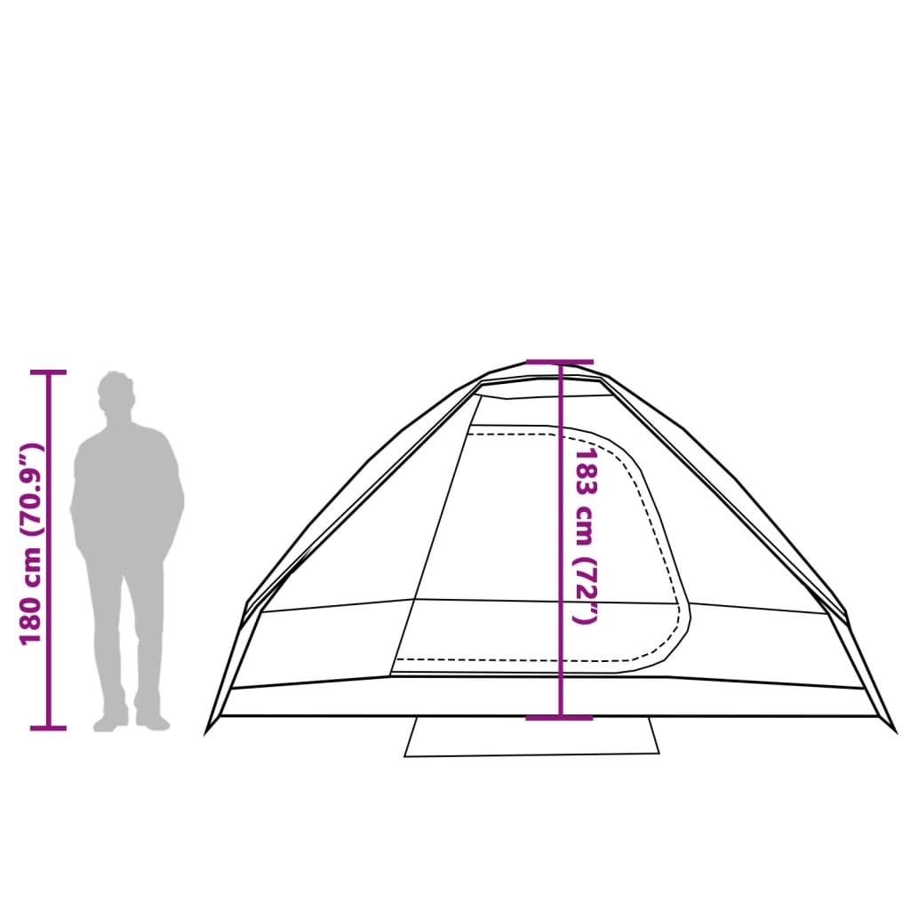 vidaXL Family Tent Dome 6-Person Grey and Orange Waterproof