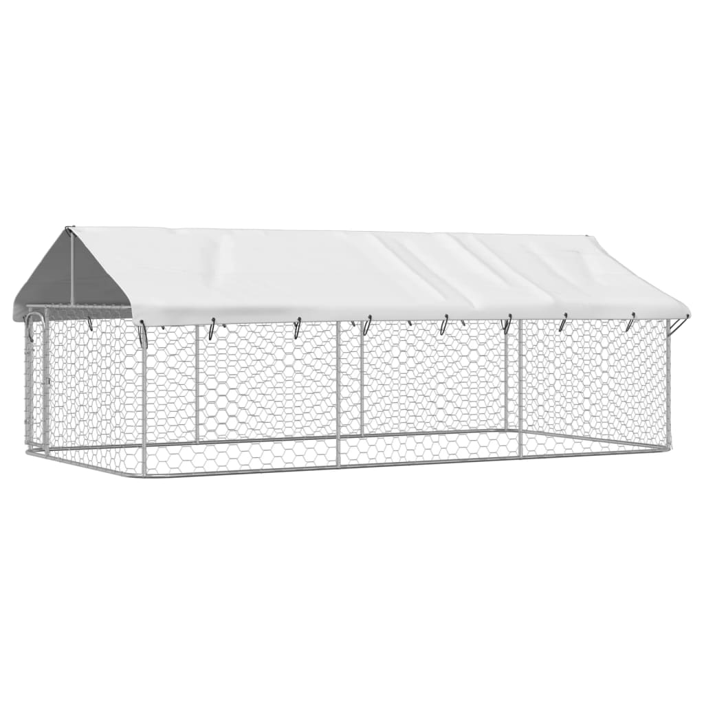 vidaXL Outdoor Dog Kennel with Roof 400x200x150 cm