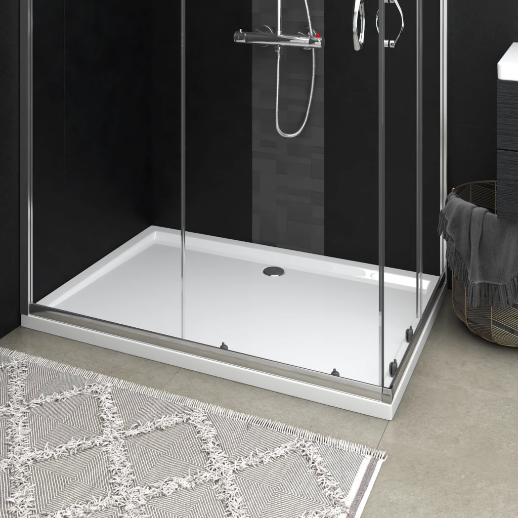 vidaXL Rectangular ABS Shower Base Tray White 80x120 cm