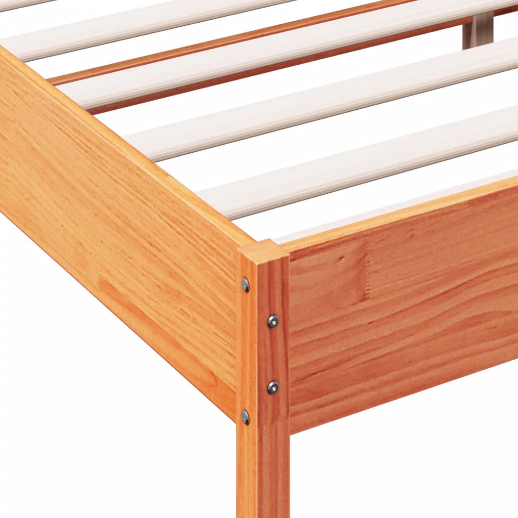 vidaXL Bed Frame without Mattress Wax Brown 140x190 cm Solid Wood Pine