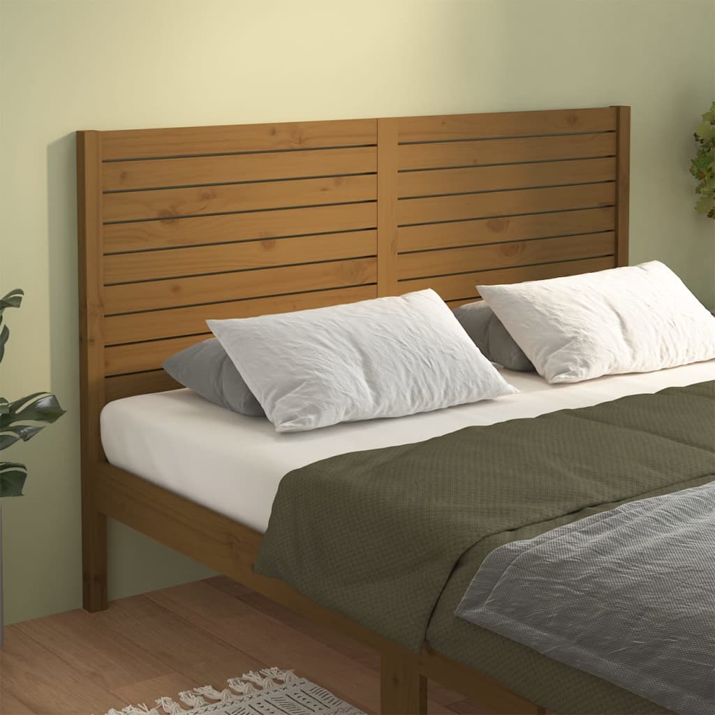 vidaXL Bed Headboard Honey Brown 126x4x100 cm Solid Wood Pine