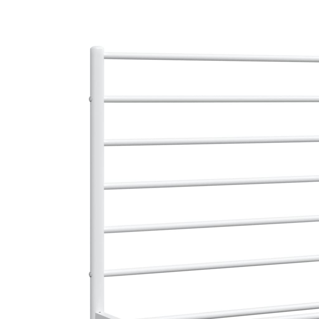 vidaXL Metal Bed Frame without Mattress with Footboard White 200x200 cm