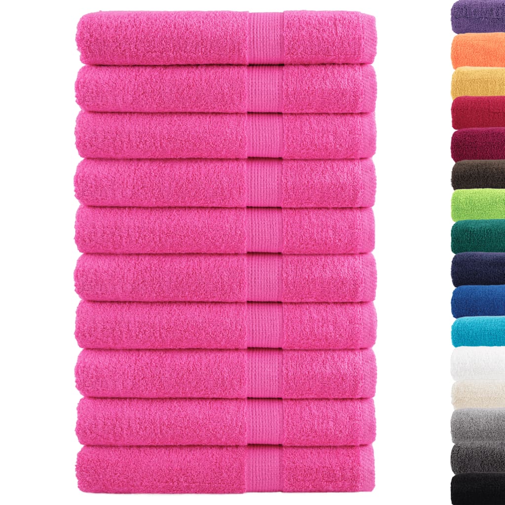 vidaXL Premium Sauna Towels SOLUND 10 pcs Pink 80x200 cm 600 gsm