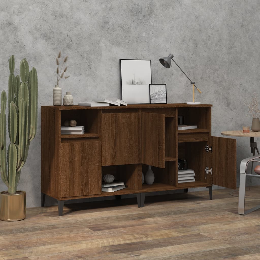 vidaXL Sideboards 2 pcs Brown Oak 60x35x70 cm Engineered Wood