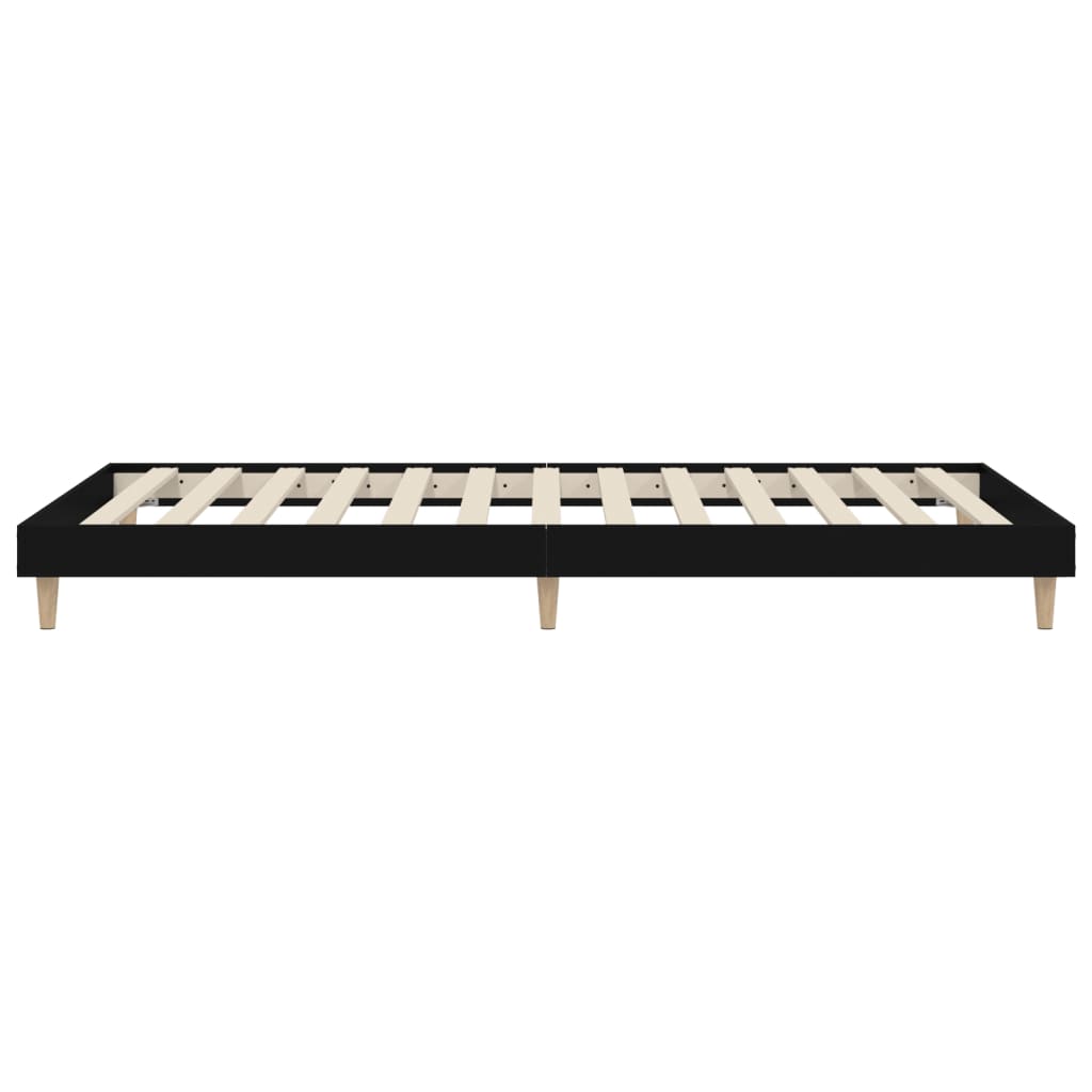 vidaXL Bed Frame without Mattress Black 90x200 cm Engineered Wood