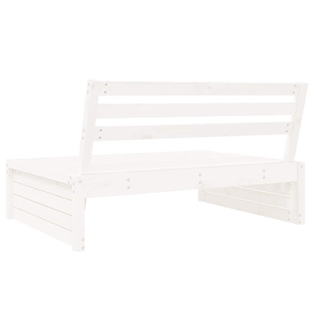 vidaXL Garden Middle Sofa White 120x80 cm Solid Wood Pine