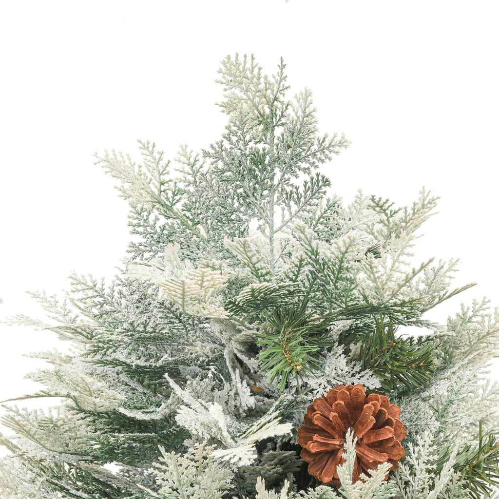 vidaXL Pre-lit Christmas Tree with Pine Cones Green 120 cm PVC&PE