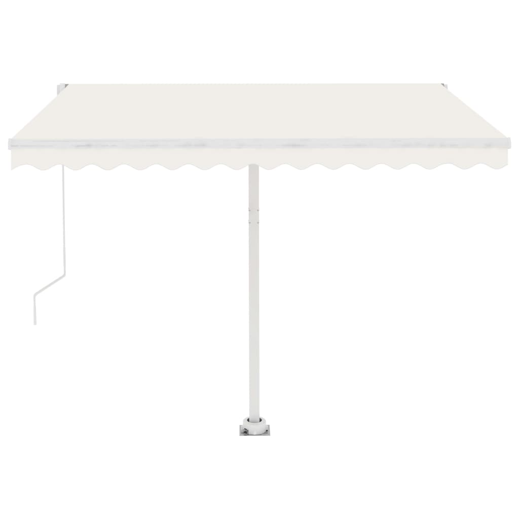 vidaXL Manual Retractable Awning with LED 350x250 cm Cream