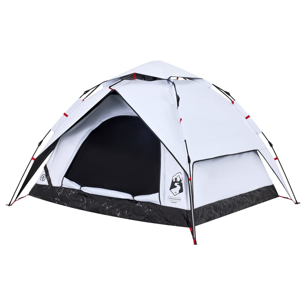 vidaXL Camping Tent Dome 3-Person White Blackout Fabric Quick Release