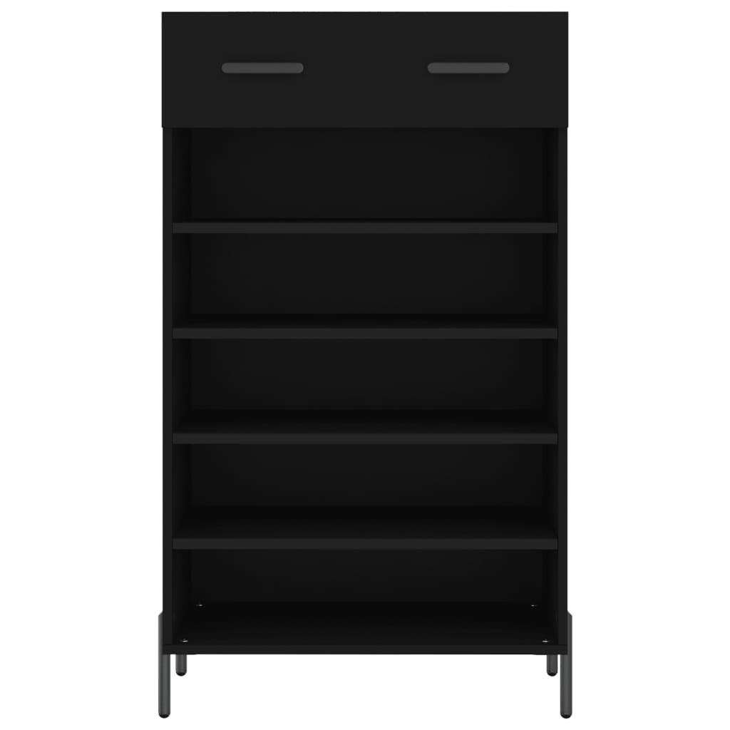 vidaXL Shoe Cabinet Black 60x35x105 cm Engineered Wood