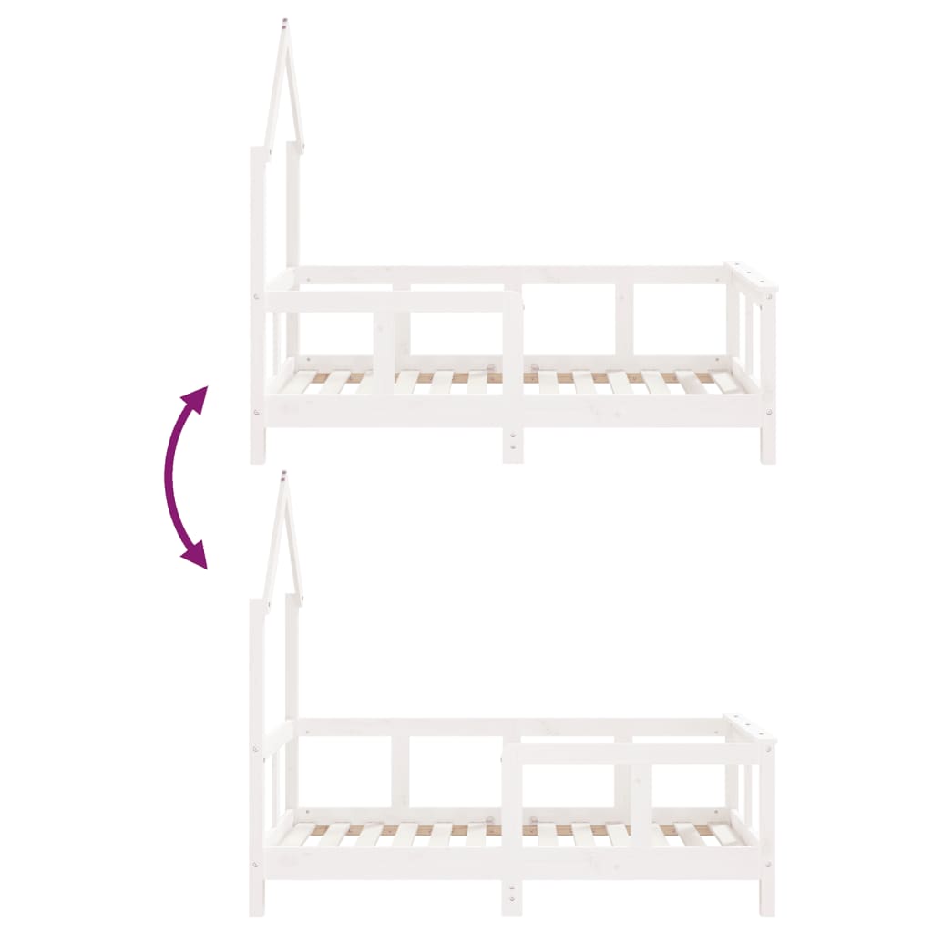 vidaXL Kids Bed Frame White 70x140 cm Solid Wood Pine