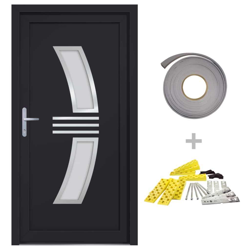 vidaXL Front Door Anthracite 108x208 cm PVC