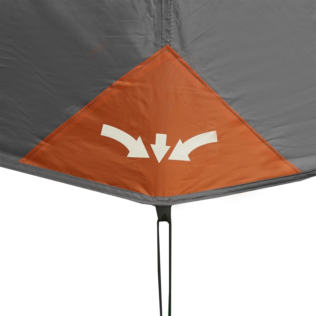 vidaXL Family Tent 9-Person Grey and Orange Quick Release Waterproof