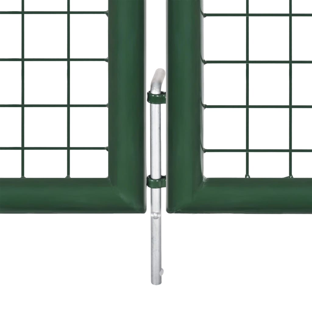 vidaXL Garden Gate Steel 350x100 cm Green