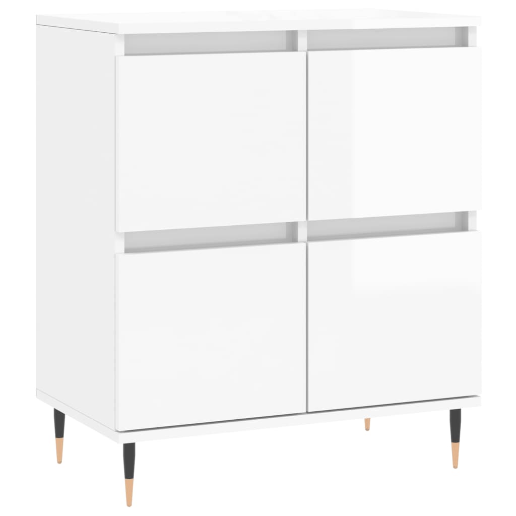 vidaXL Sideboards 3 pcs High Gloss White Engineered Wood