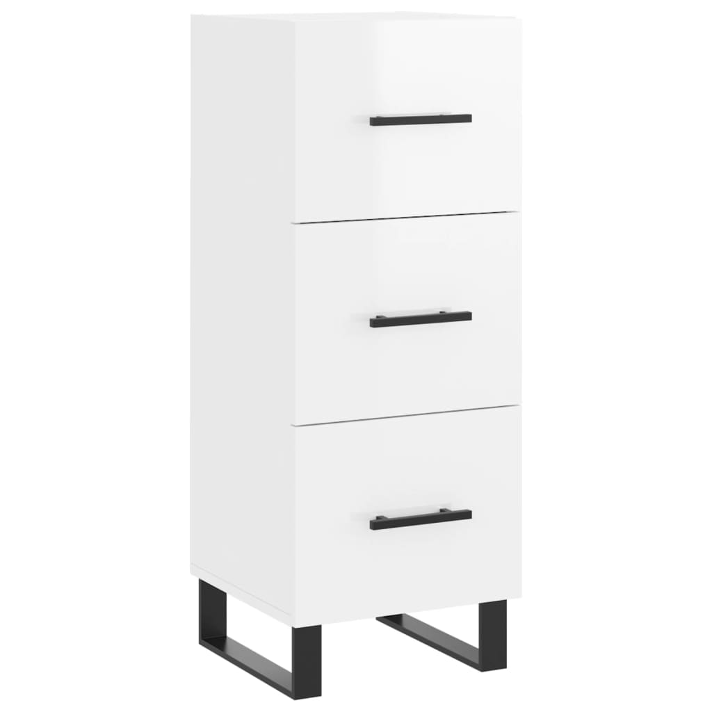 vidaXL Highboard High Gloss White 34.5x34x180 cm Engineered Wood